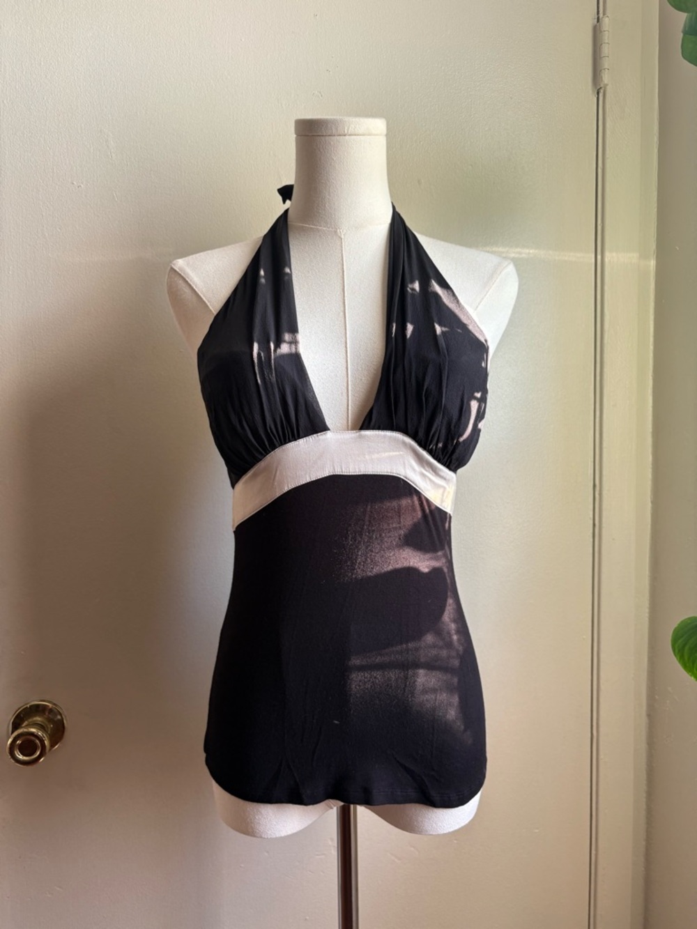 bebe y2k noir silk halter top